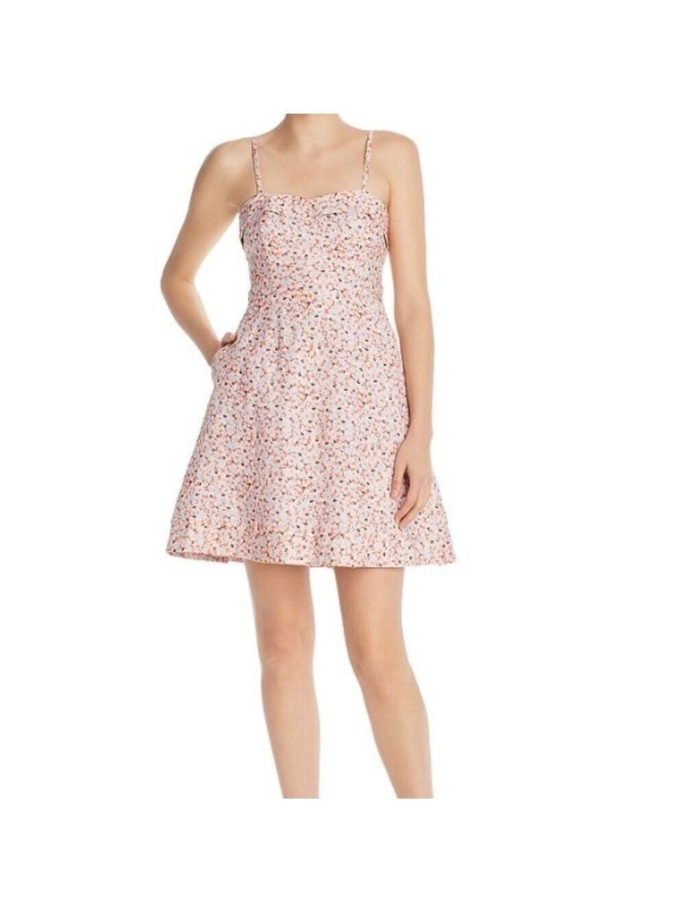 Fame and Partners Floral Printed A-Line Mini Dress in Jasmine Pale Blue